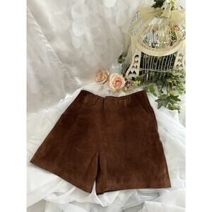 Vintage 90s Express women’s brown suede shorts high waisted size 7 - 8 NWOT